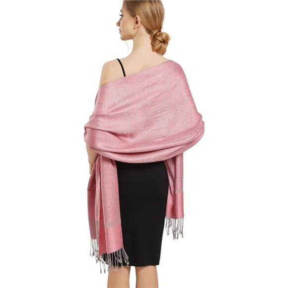 Silky Paisley Pashmina Shawl Scarf-Women's Soft Double-side Jacquard - Picture 3 of 6